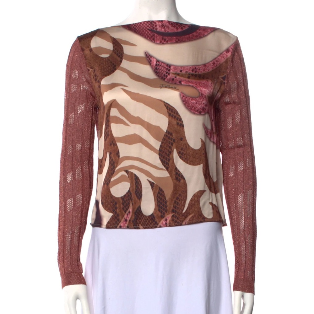 BNWT Just Cavalli Printed Bateau Neckline